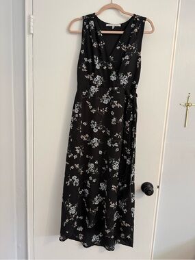 Collective Concepts Black Floral Wrap Maxi Dress